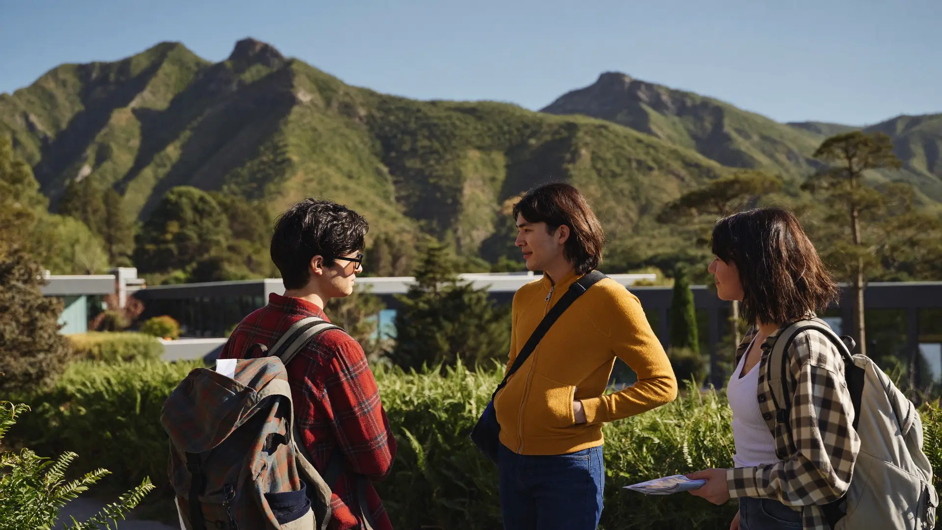 International students on a university campus in New Zealand