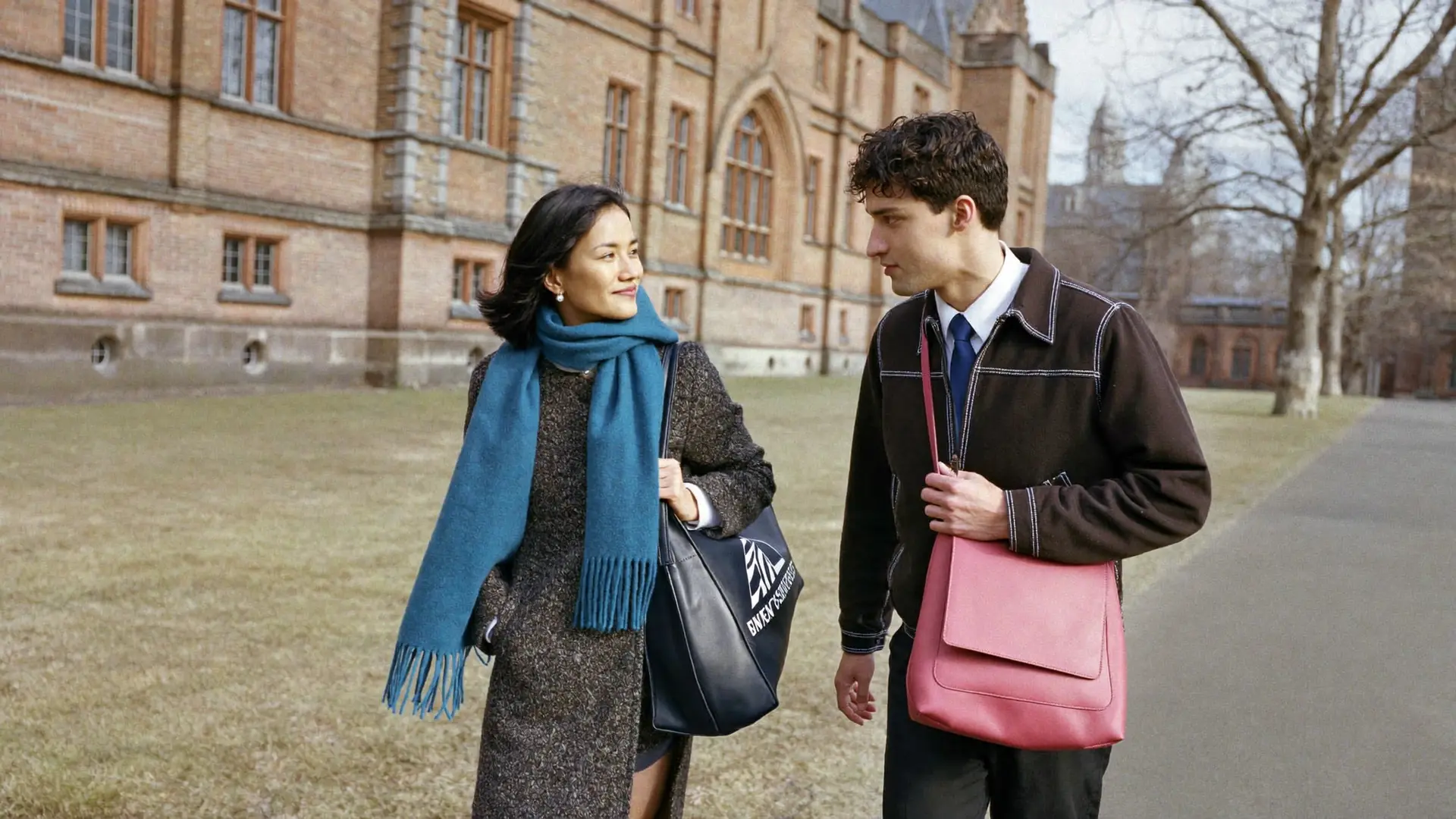 International students on a university campus in United Kingdom