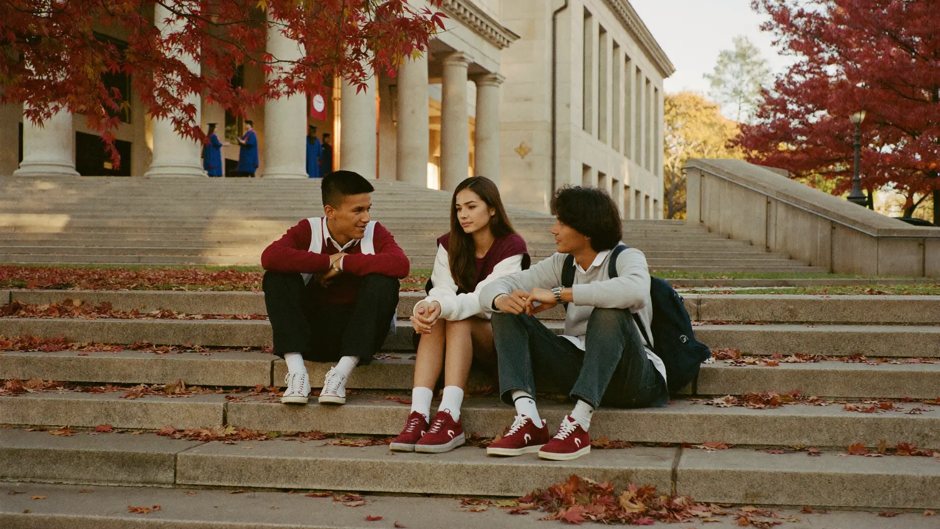 International students on a university campus in United States