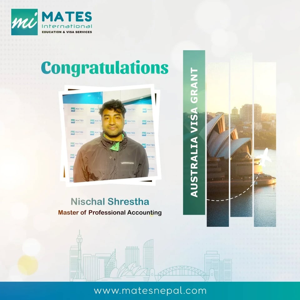 Australia student visa success story for a MATES student.
